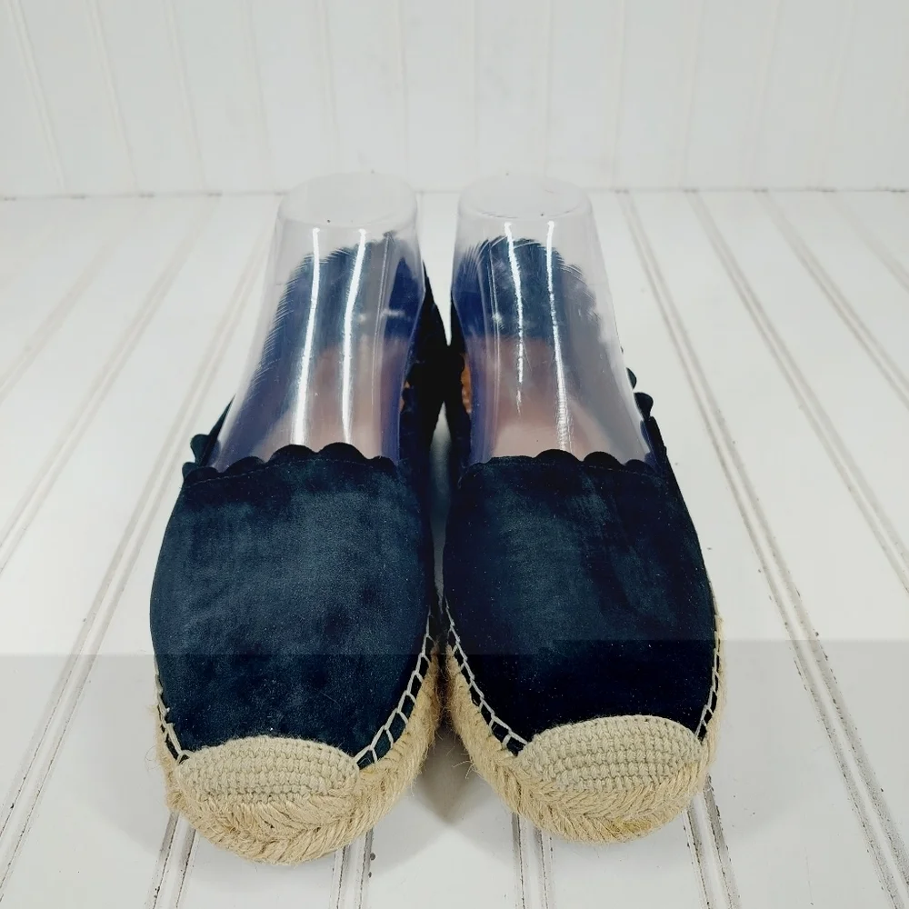 Crown Vintage Brae Black Escalope Summer Flat Espadrille I885